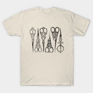 Picture of vintage scissors with incredible beauty handles. T-Shirt